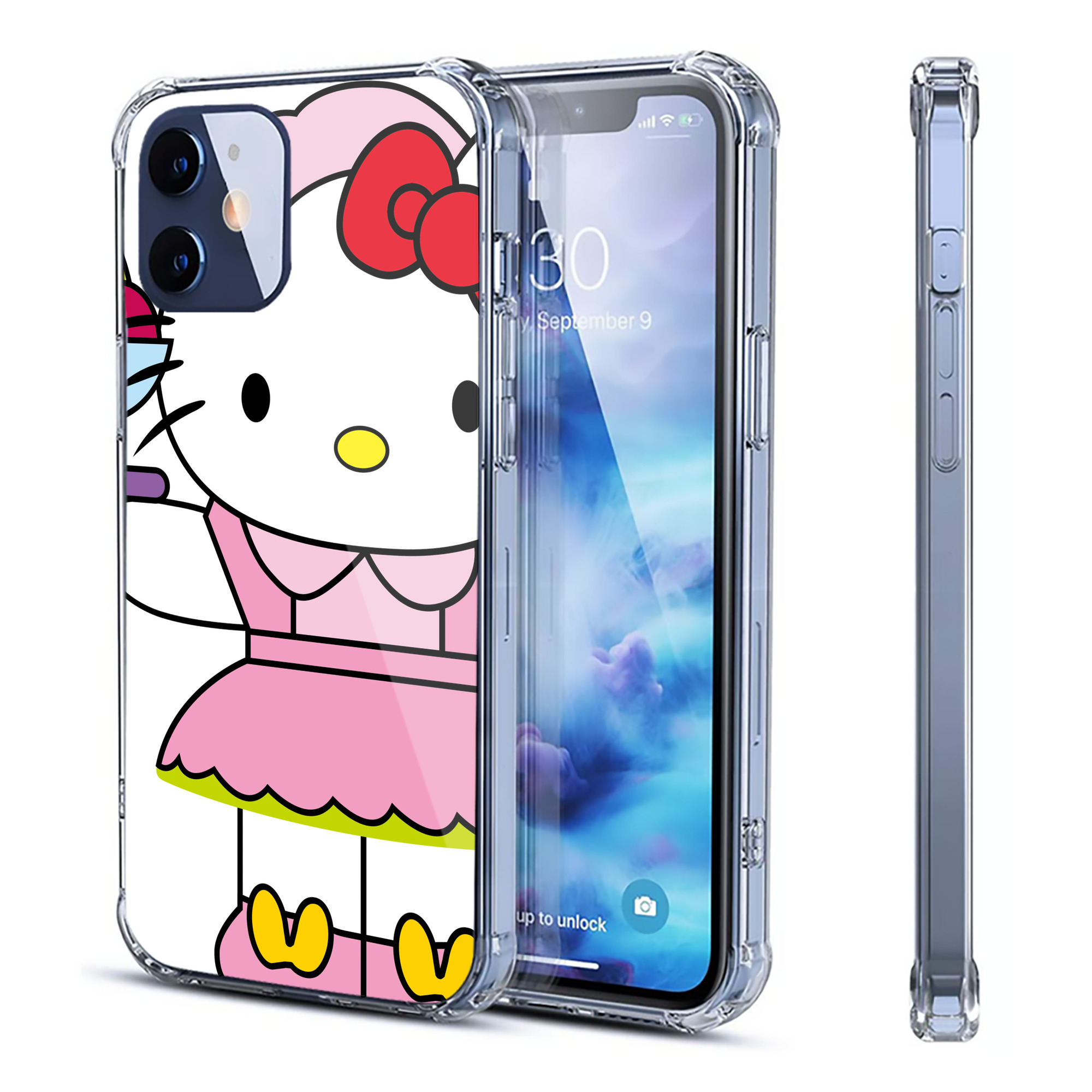 （画像用） Hello Kitty ハローキティ 【iPhone 12シリーズ対応】透明スマホケース（クリアソフトケース）